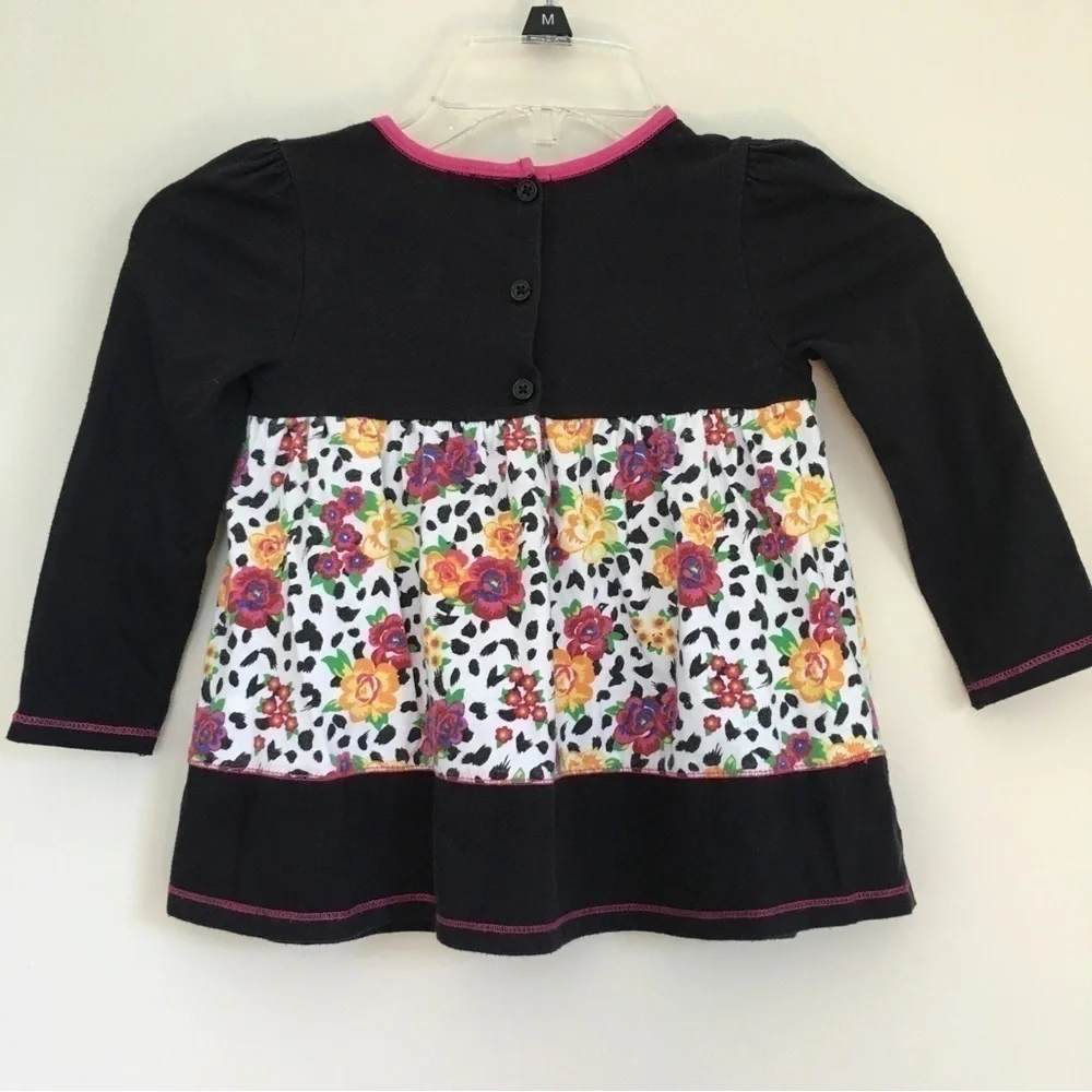 Bundle 2 Pcs Set Little Girls Floral Long sleeve  top and Green Velvet Pant
